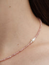 OLIO E ACETO Tanabata Special Collection Rhodonite Pearl Beaded Necklace OLIO-OA13N38-YFC Silver/Pink Orange